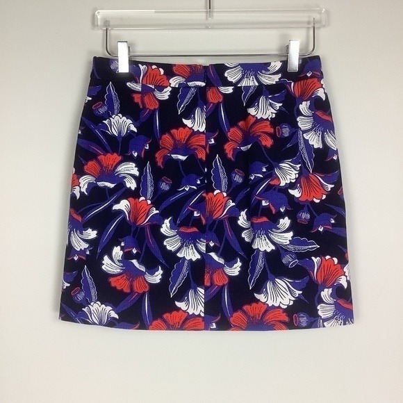 J.Crew Basketweave Floral Skirt Style A0111 Size 4 - Picture 7 of 11